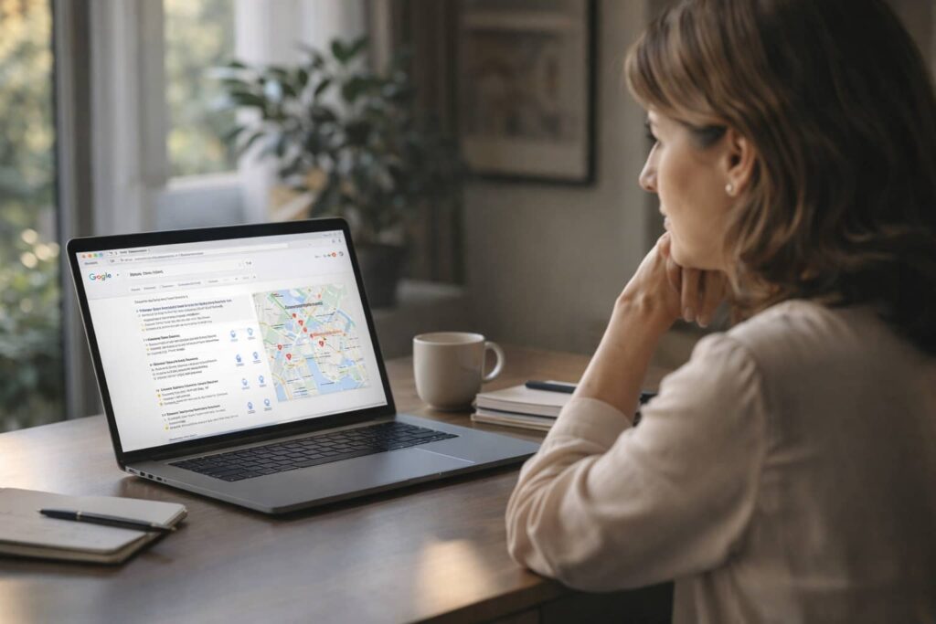 Recherche Google d’un equicoach par un client montrant l’importance de la visibilité en ligne.