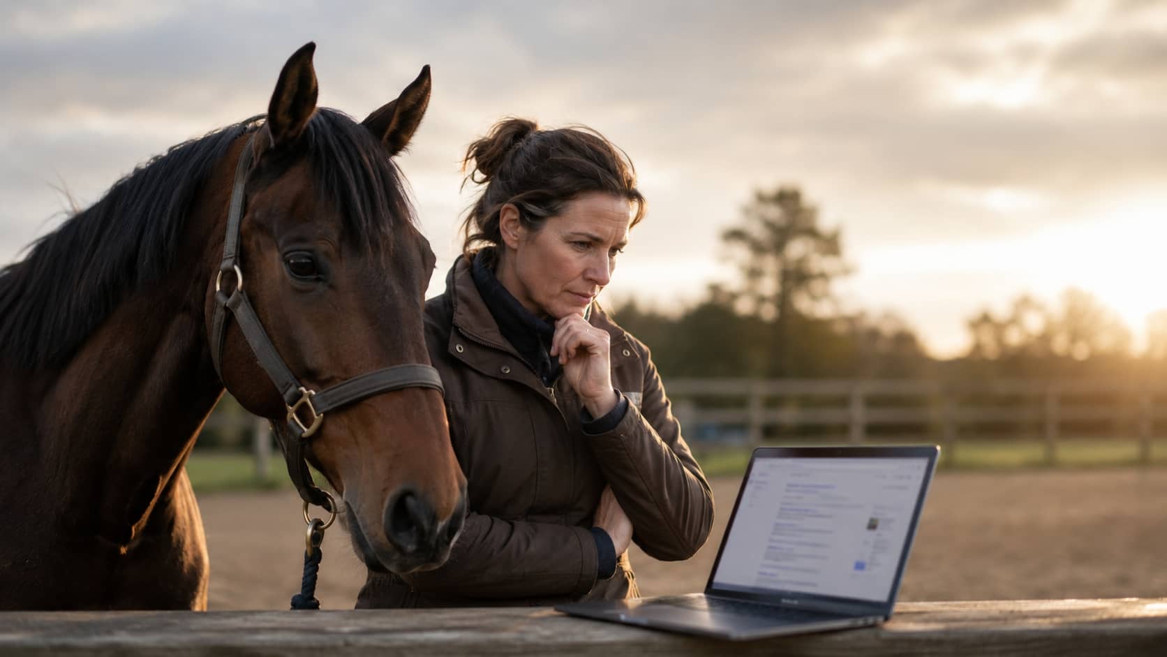Equicoach avec son cheval face aux enjeux de visibilité Google et de référencement local.